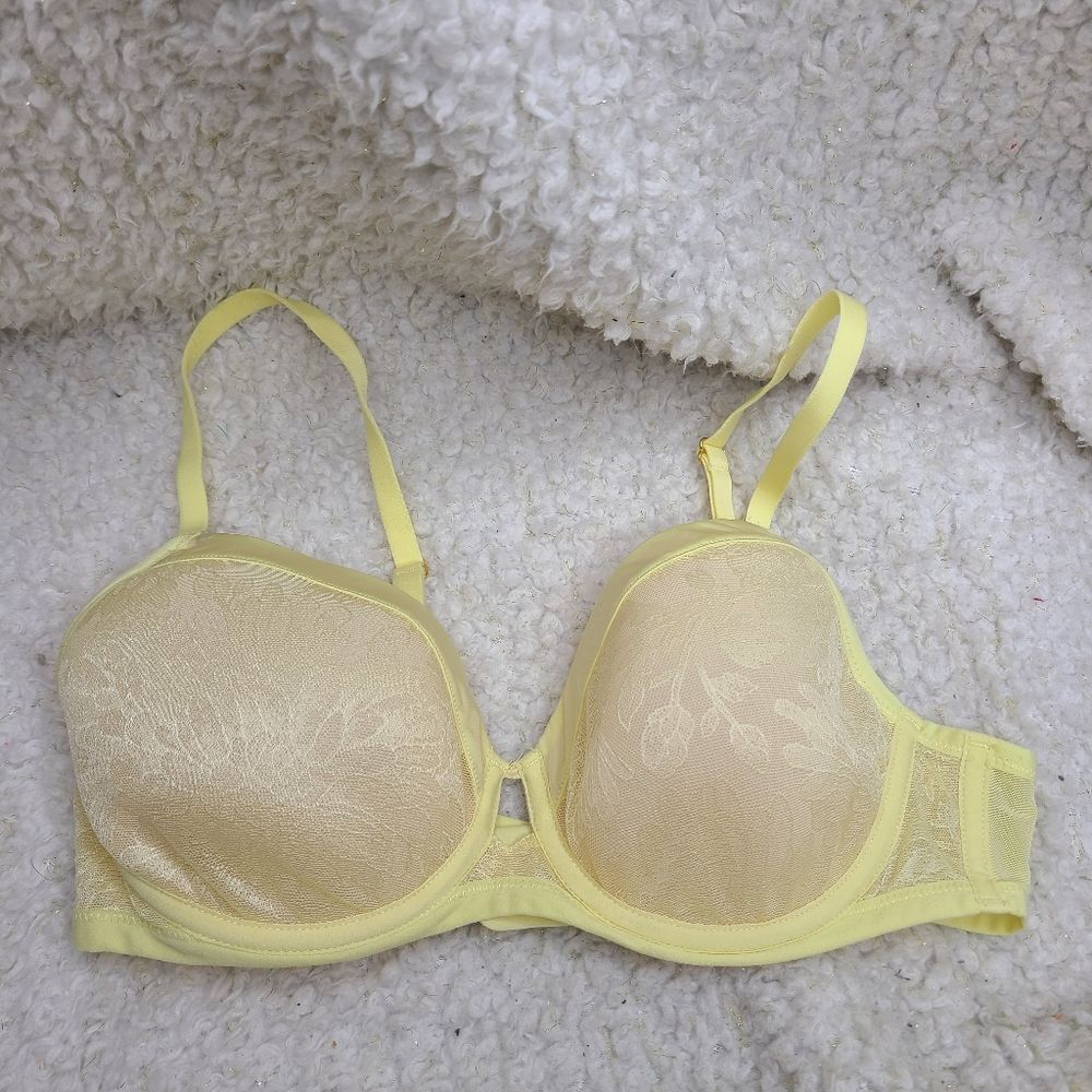 Soma Lightest Lift Modern Coverage Bra Floral Yellow 34C
